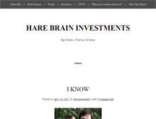 Tablet Screenshot of harebraininvestments.com